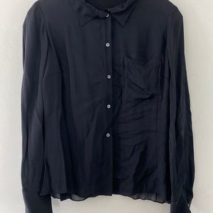 Morgane Le Fay Silk Black Blouse